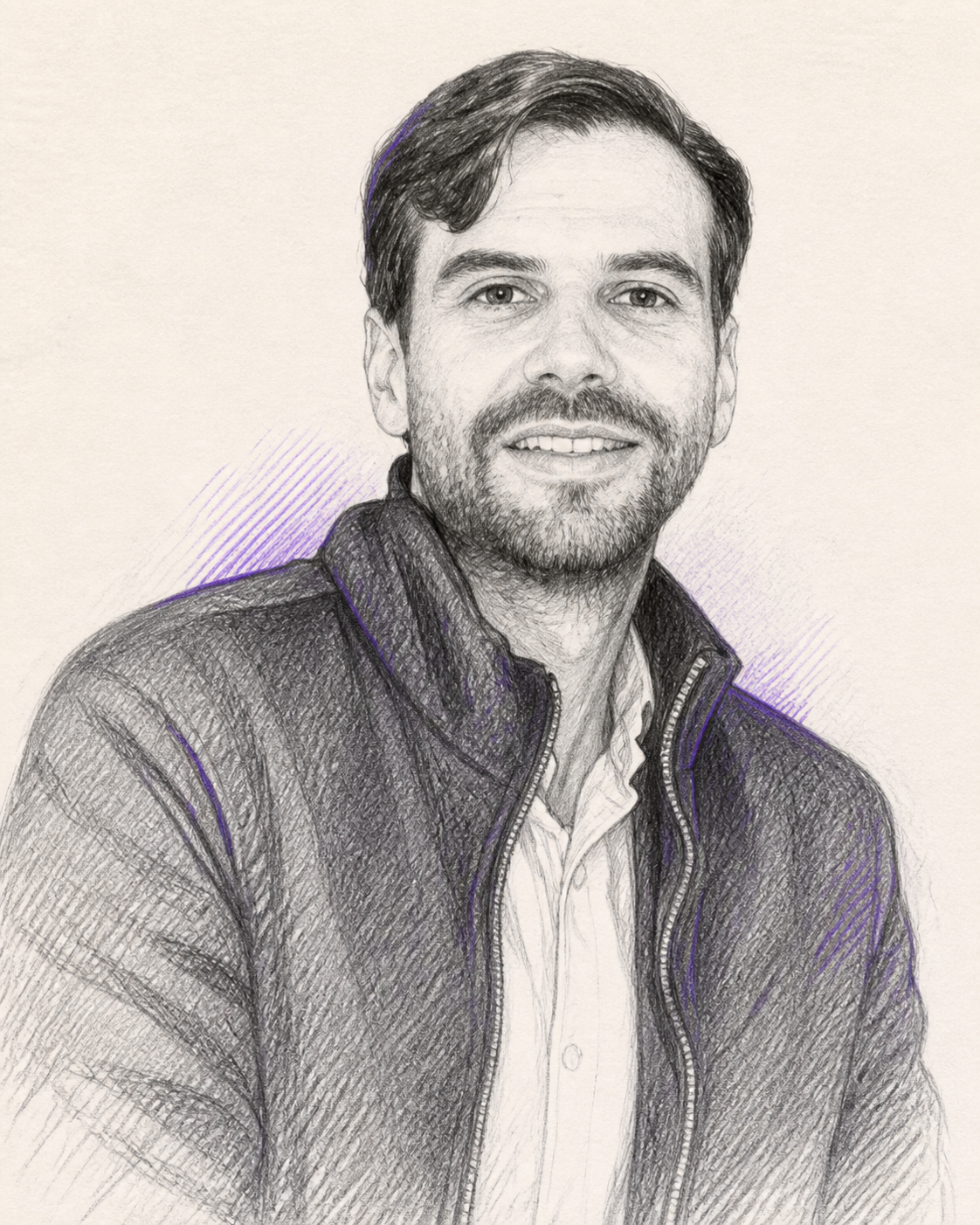 Retrato a lápiz de Alejandro Duque Rueda