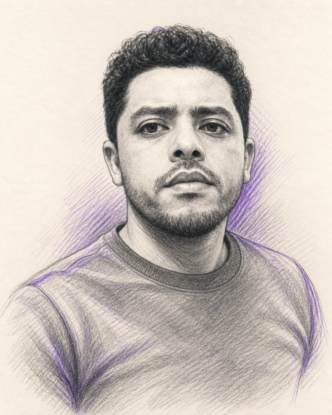 Retrato a lápiz de Juan Camilo Atencia Amin